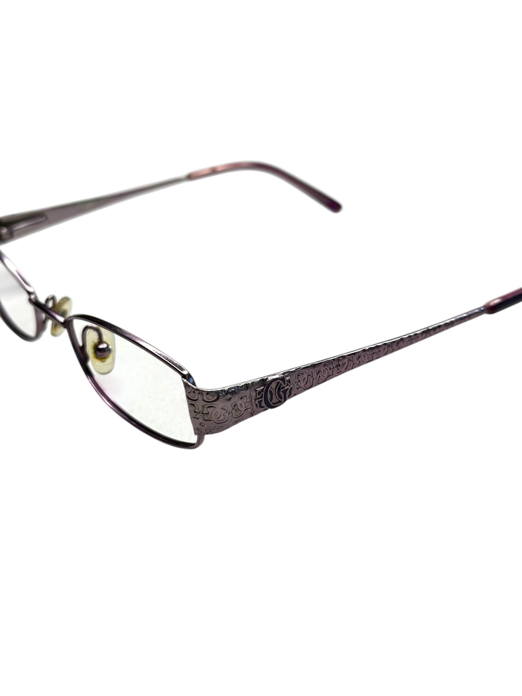 Guess Guess Monogram Logo Purple Vintage Frame Glasses Size ONE SIZE - 7 Thumbnail