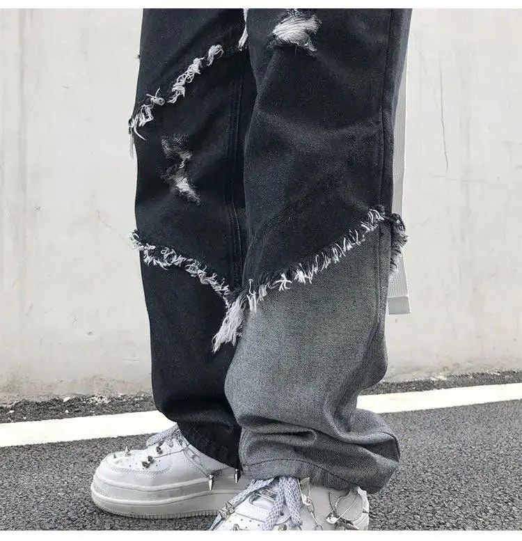 Japanese Brand × Jean Baggy Distressed patchwork jeans denim y2k vintage Size US 32 / EU 48 - 6 Thumbnail