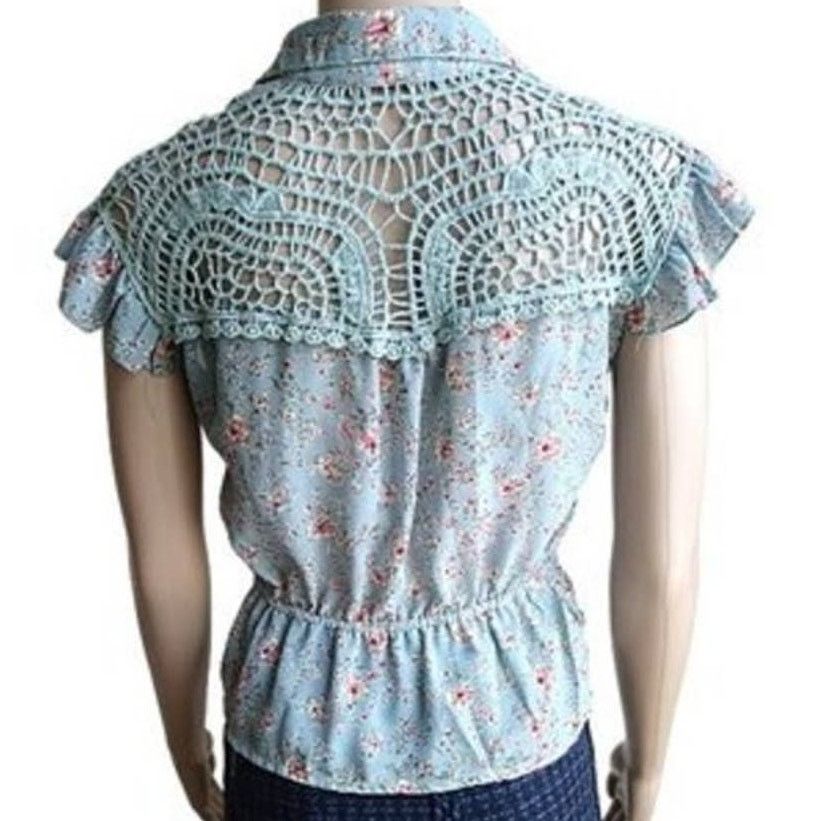 rue21 Rue 21 Blue Floral Print Collared Top, S Size S / US 4 / IT 40 - 7 Thumbnail