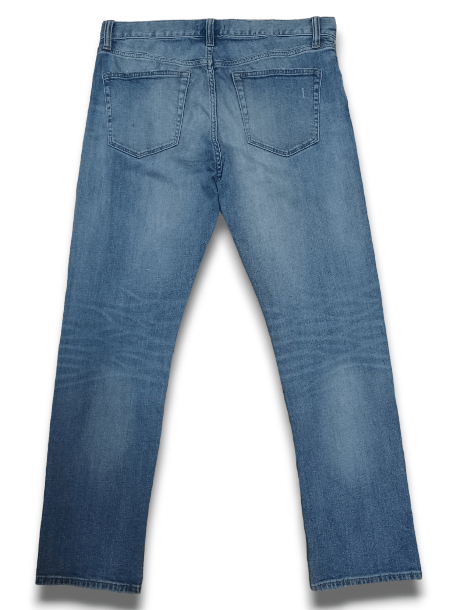 Japanese Brand × Uniqlo Vintage Uniqlo Blue Wash Distressed Patched Jeans 33x28 Size US 33 - 4 Thumbnail