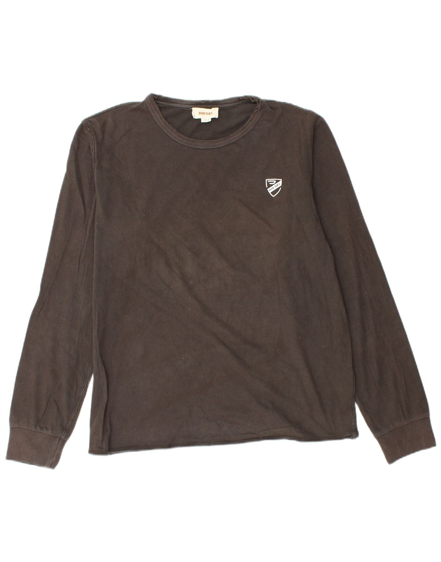 Diesel Mens Top Long Sleeve Medium Brown Cotton Size US M / EU 48-50 / 2 - 1 Thumbnail