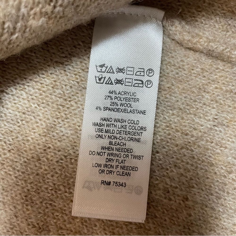 Elie Tahari NWT New TAHARI Beige Wool Blend Knit Cardigan Coat Size 1X Size XL / US 12-14 / IT 48-50 - 4 Thumbnail
