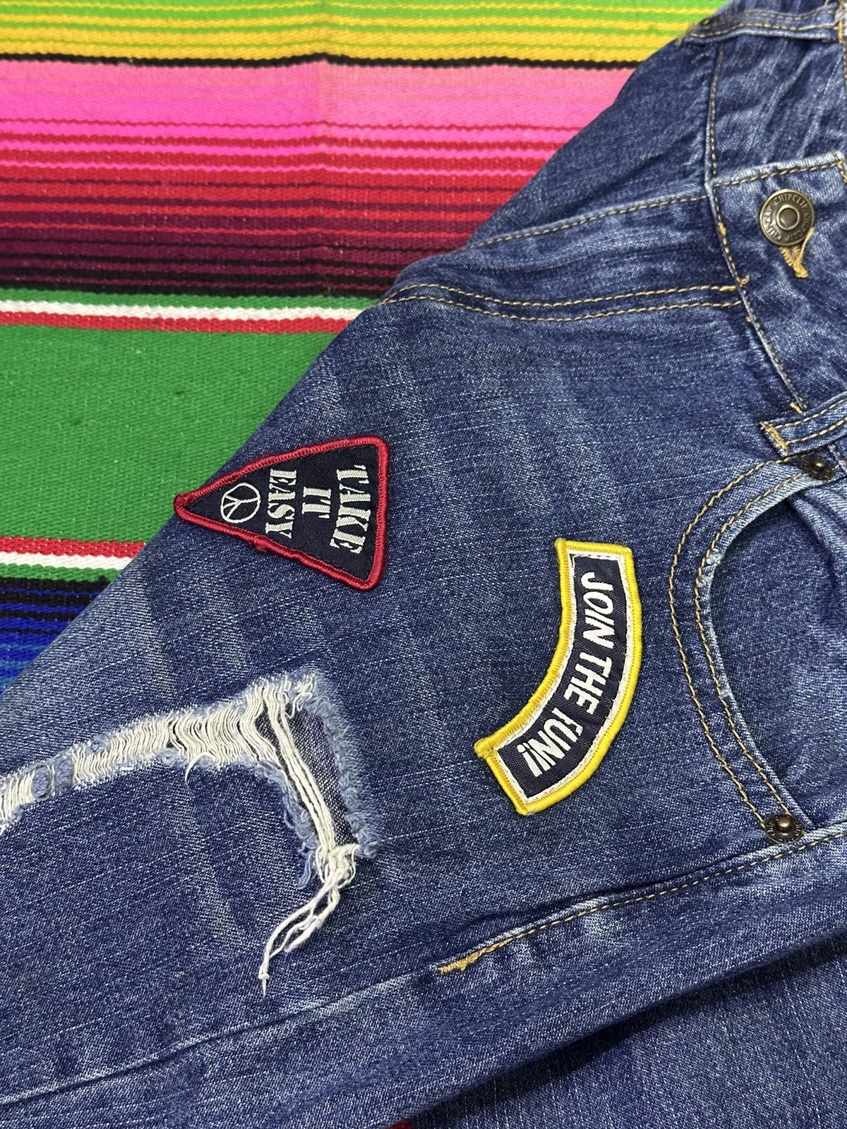 If Six Was Nine 💥Patchwork💥 Denim Vintage Crazy Design 💥 Size US 28 / EU 44 - 7 Thumbnail