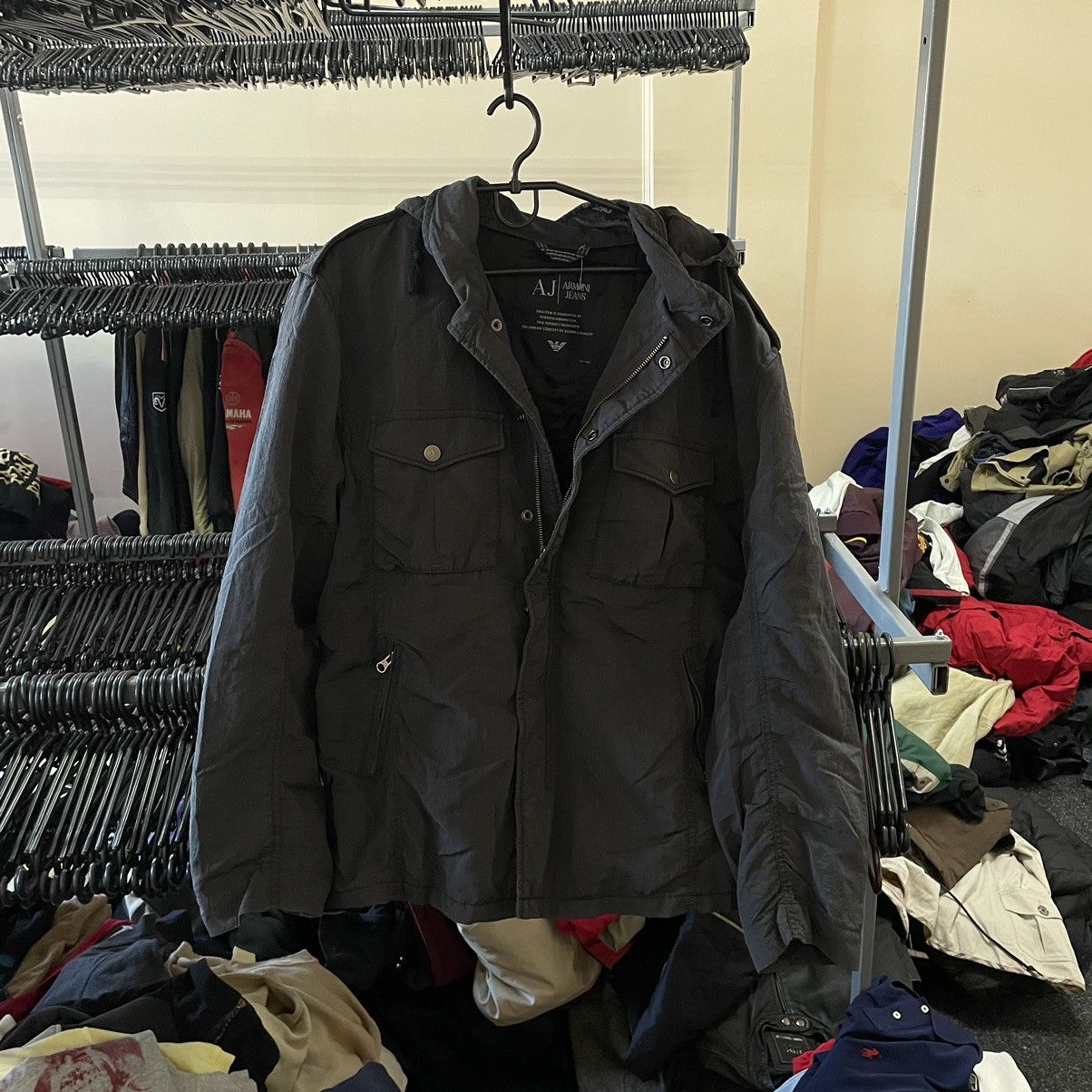 Armani × Japanese Brand Nylon Hooded Armani jeans army Jacket hoodie coat multipoc Size US L / EU 52-54 / 3 - 1 Thumbnail
