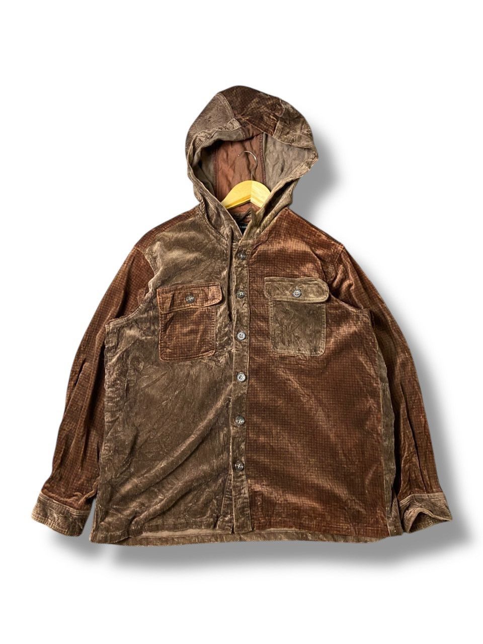 Crystal Beam Double Pocket Corduroy Hooded Jacket (118)