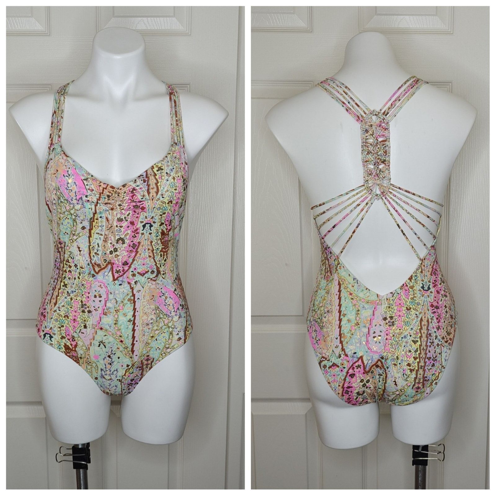 Victoria's Secret Archives Beach Macrame Shimmer Swimsuit S