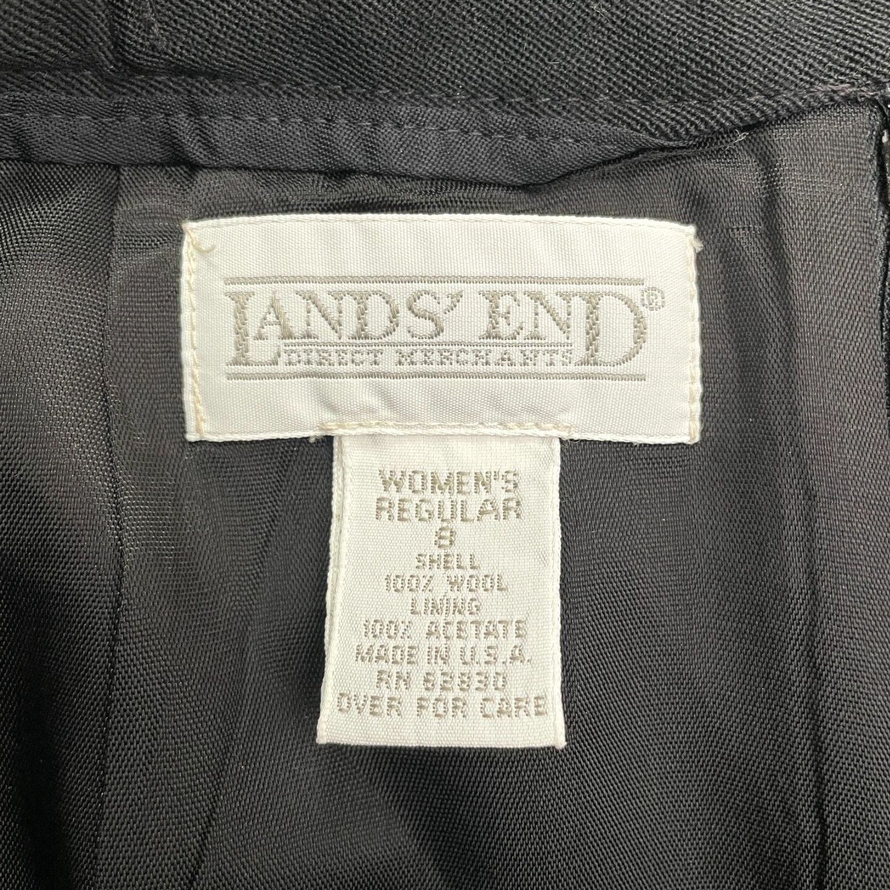 Lands' End Lands' End Wool Midi Skirt Womens 8 Regular Black Back Slit Workwear Size 30" / US 8 / IT 44 - 4 Thumbnail