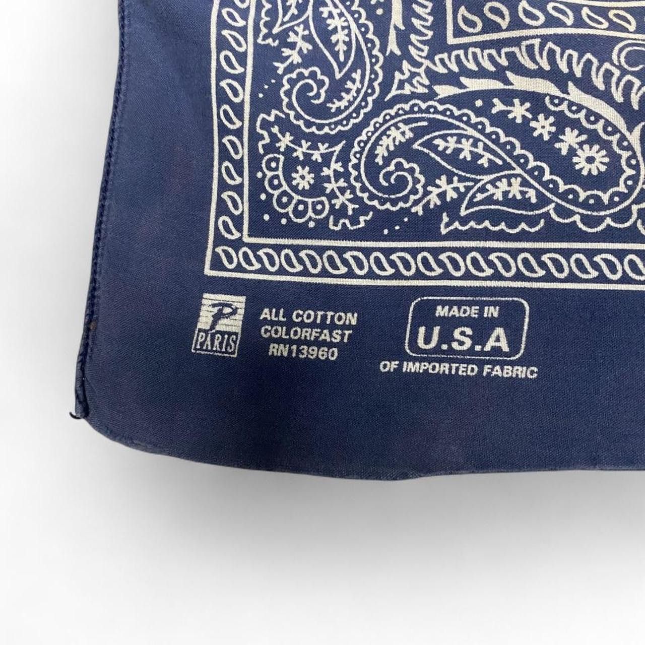 Other Vintage all cotton colour fast blue white paisley bandana Size ONE SIZE - 2 Thumbnail