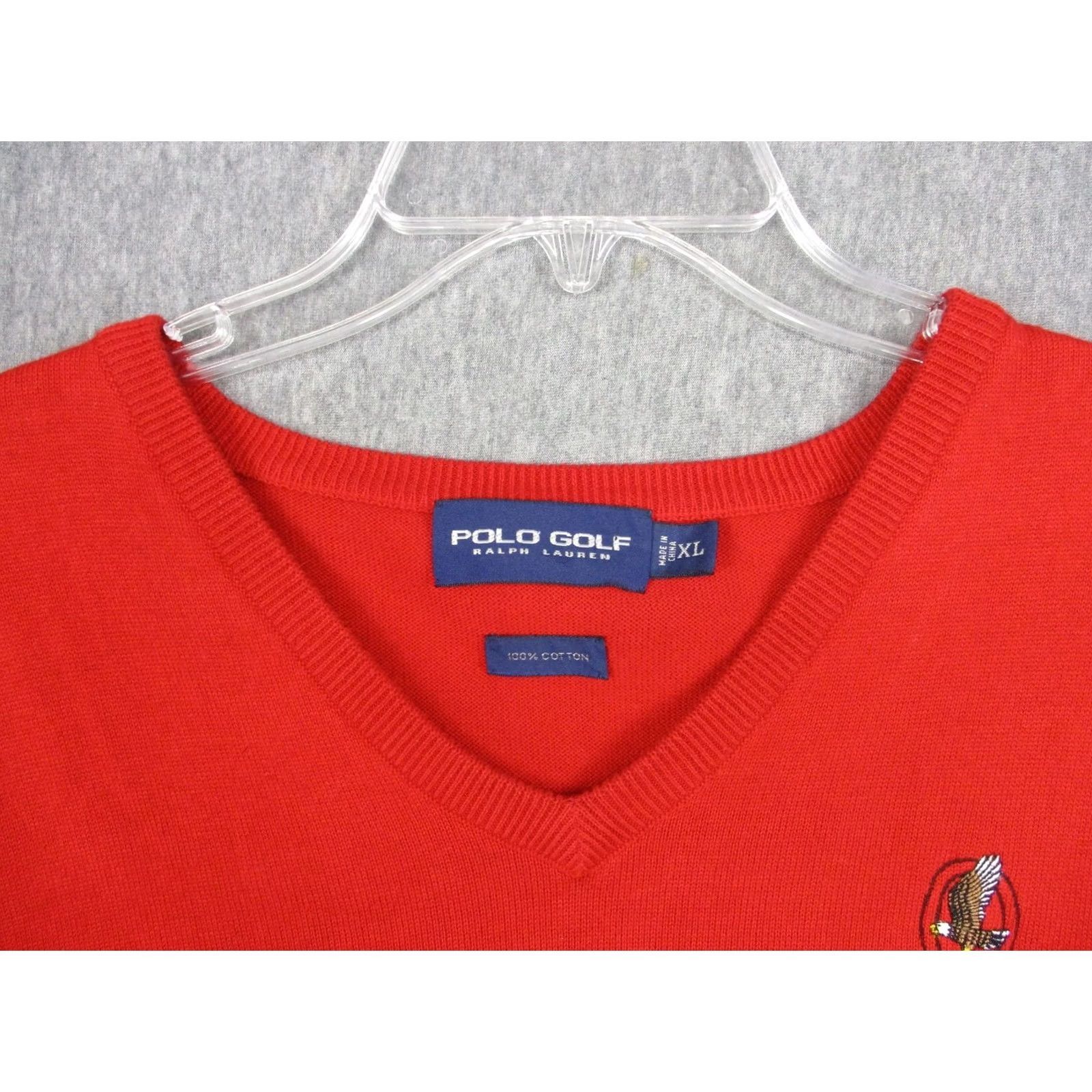Polo Ralph Lauren Polo Golf Ralph Lauren Sweater Vest Mens XL Red V Neck Cotton Shoal Creek Size US XL / EU 56 / 4 - 2 Thumbnail