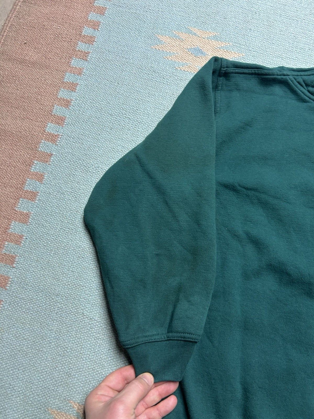 Vintage VTG 90s sweatshirt cardigan pro spirit blank forest green L Size L / US 10 / IT 46 - 10 Thumbnail