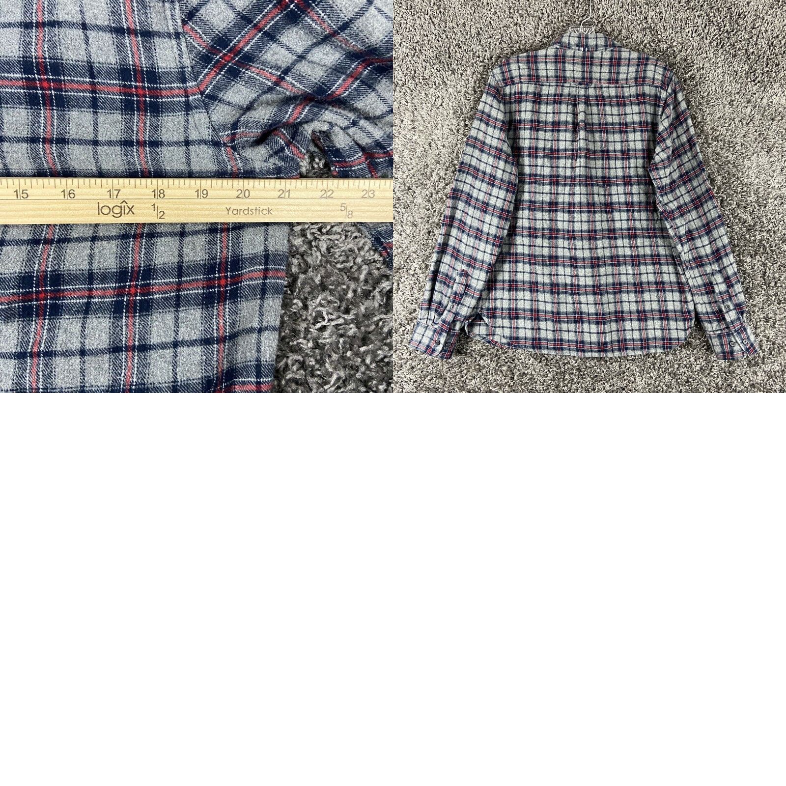 Denime DENIM & FLOWER Ricky Singh Gray Plaid Flannel Shirt Men’s L Long Sleeve Size US L / EU 52-54 / 3 - 8 Thumbnail
