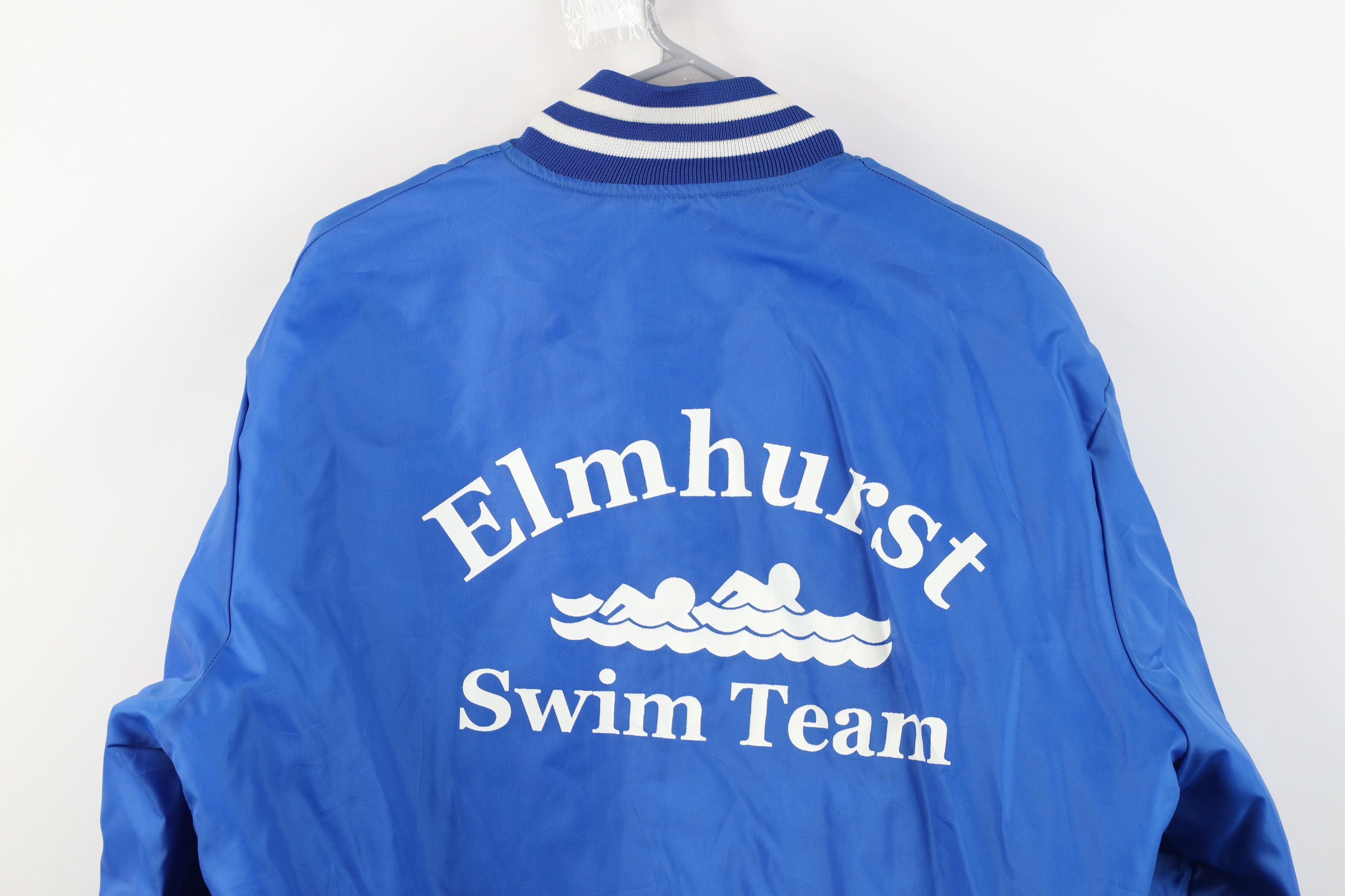 Vintage Vintage 80s 90s Swim Team Quilted Satin Bomber Jacket USA Size US L / EU 52-54 / 3 - 15 Thumbnail