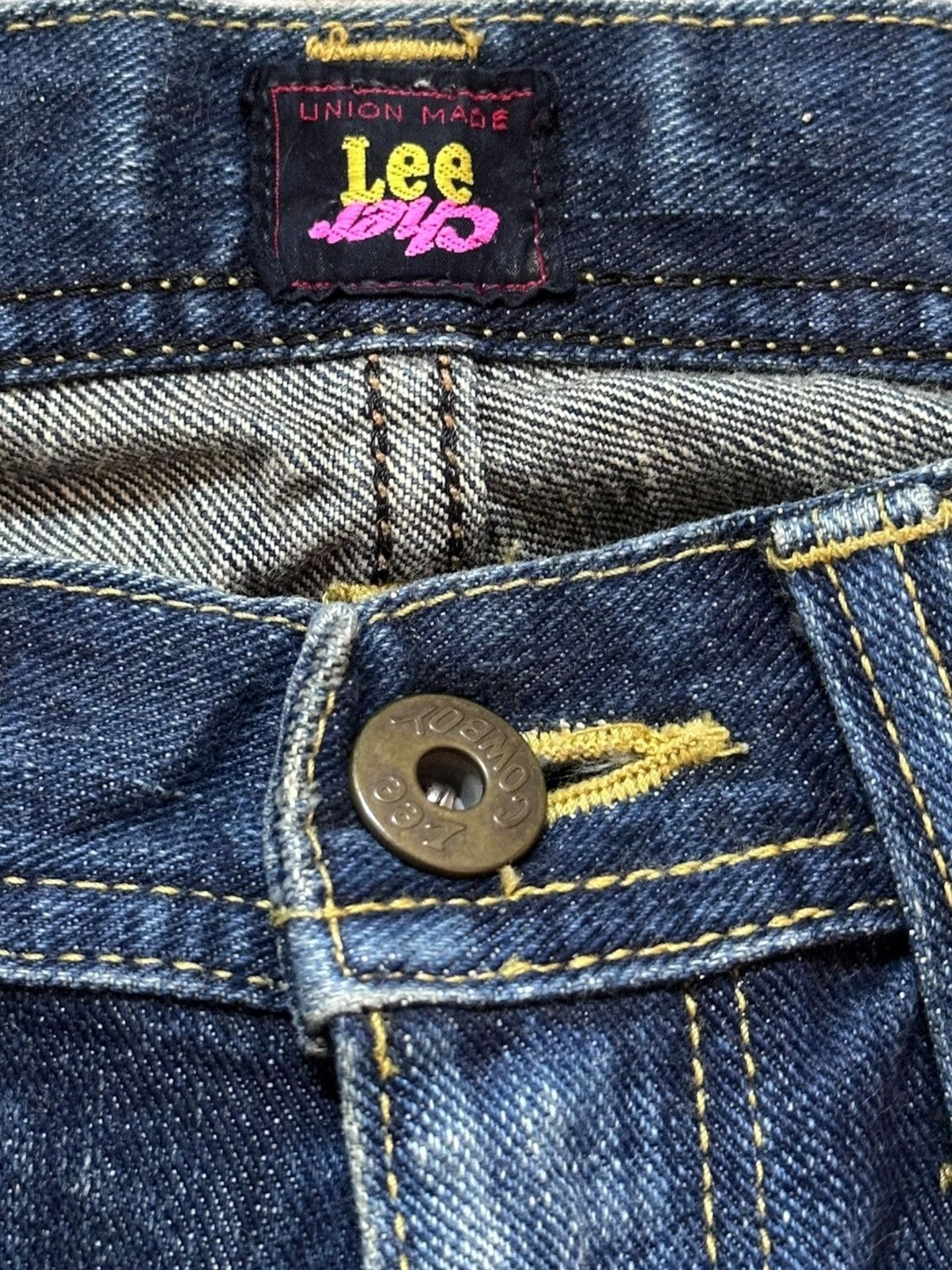 Lee Vintage Lee Cher Selvedge Faded Whiskers Grunge Denim Size US 30 / EU 46 - 7 Thumbnail