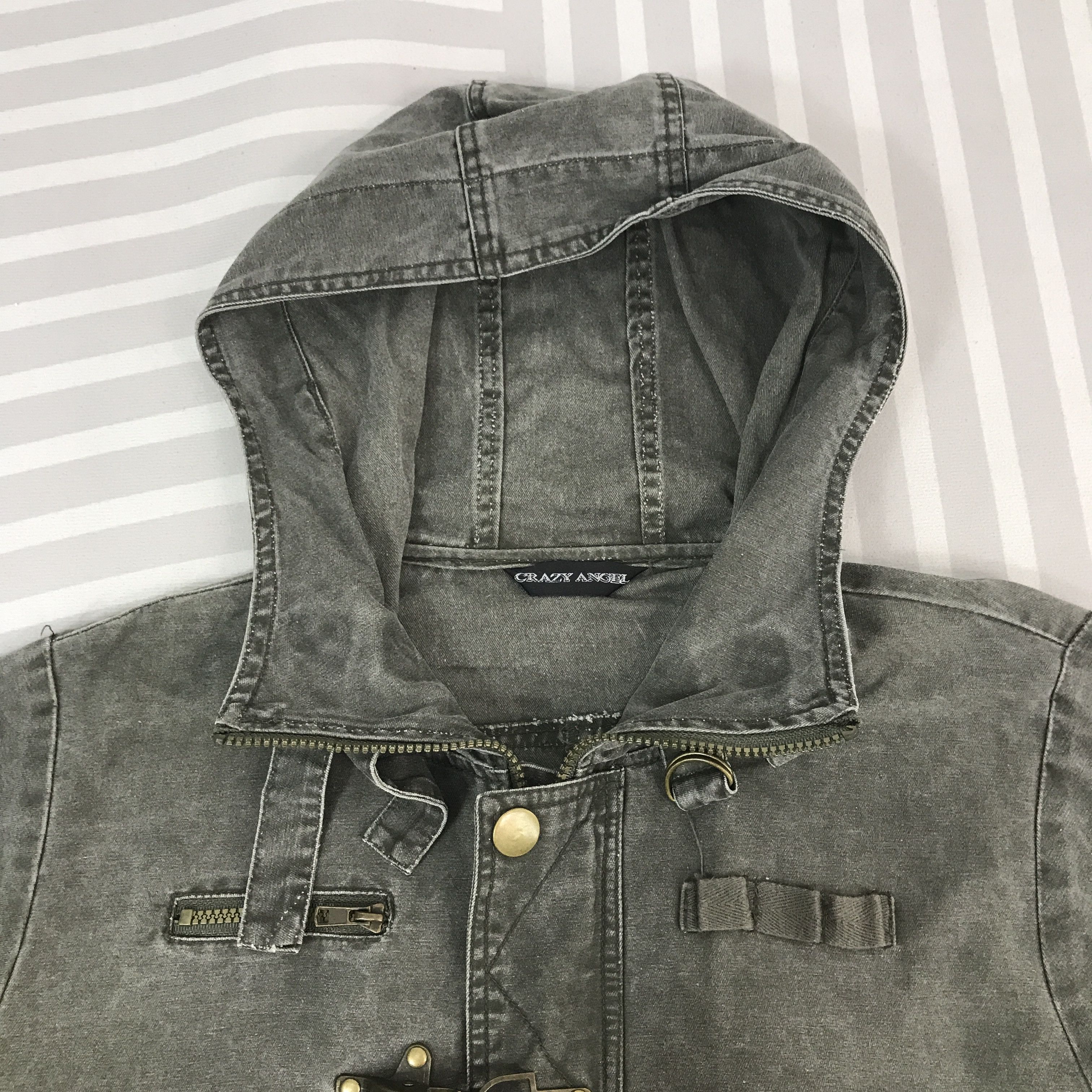 Japanese Brand × Vintage Vintage Crazy Angel Black Faded Hoodie Jacket Size US L / EU 52-54 / 3 - 8 Thumbnail