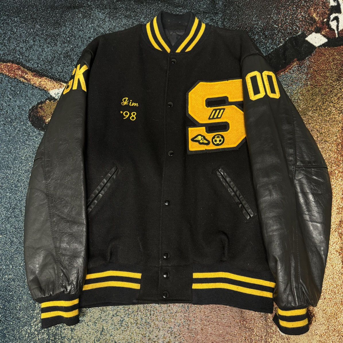 Vintage VINTAGE SOCCER GOALIE BOMBER VARSITY JACKET BLACK Size US XL / EU 56 / 4 - 1 Thumbnail