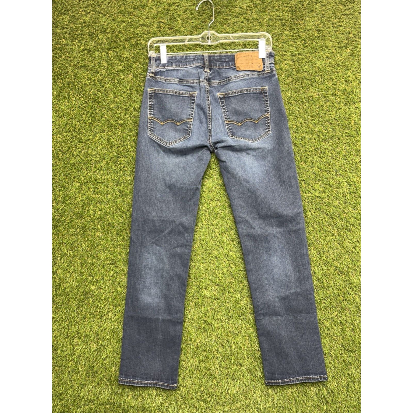 American Eagle Outfitters American Eagle Jeans Mens 28x30 Slim Straight Mid Rise Zip Fly Dark Wash Denim Size US 28 / EU 44 - 5 Thumbnail