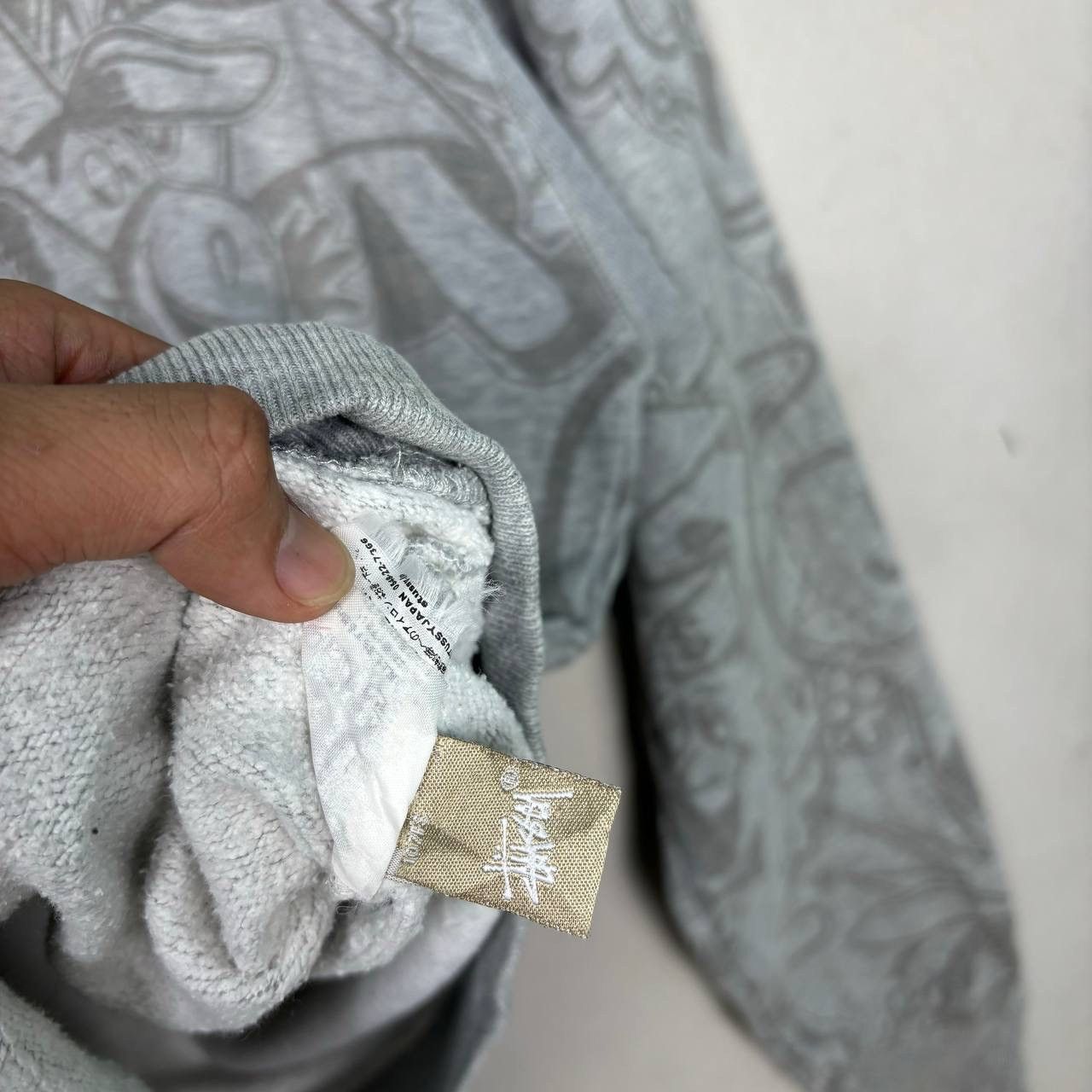Stussy Vintage Stussy AOP Cartoon Character Sweatshirt Gray L Rare Size US L / EU 52-54 / 3 - 5 Thumbnail