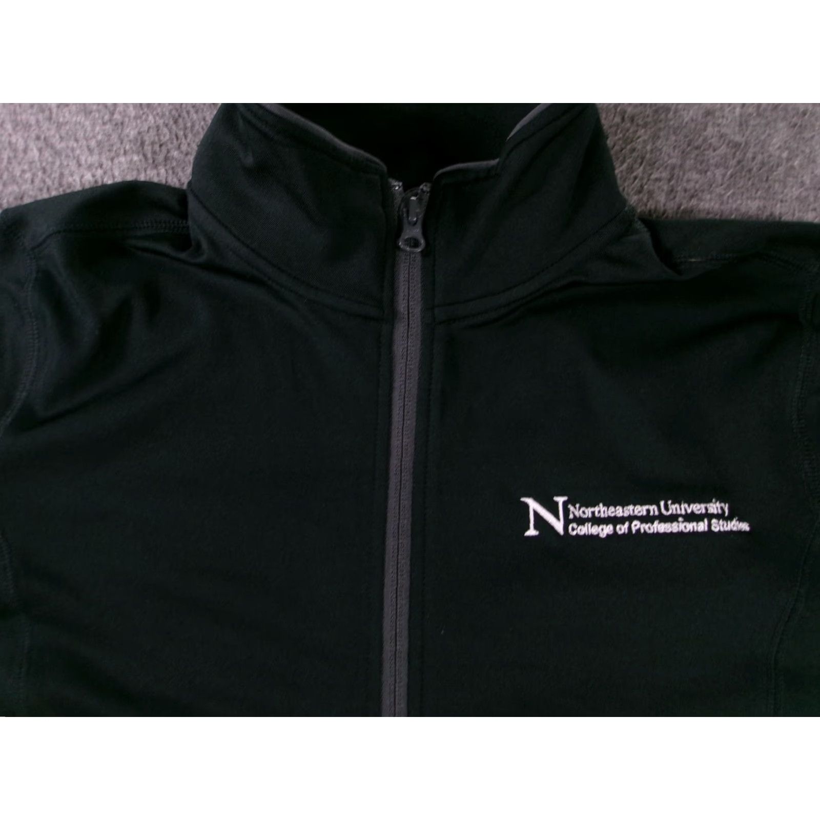 Vintage Northeastern Embroidered Sport-Tek Jacket Ladies M Black Full Zip Thumbhole Size M / US 6-8 / IT 42-44 - 2 Thumbnail