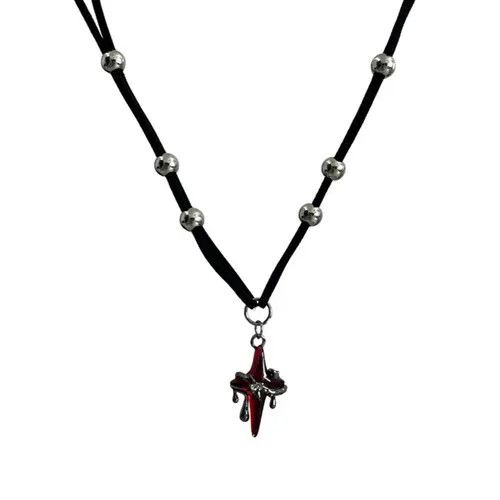 Jewelry Gothic Red Cross Pendant Necklace Size ONE SIZE - 6 Thumbnail