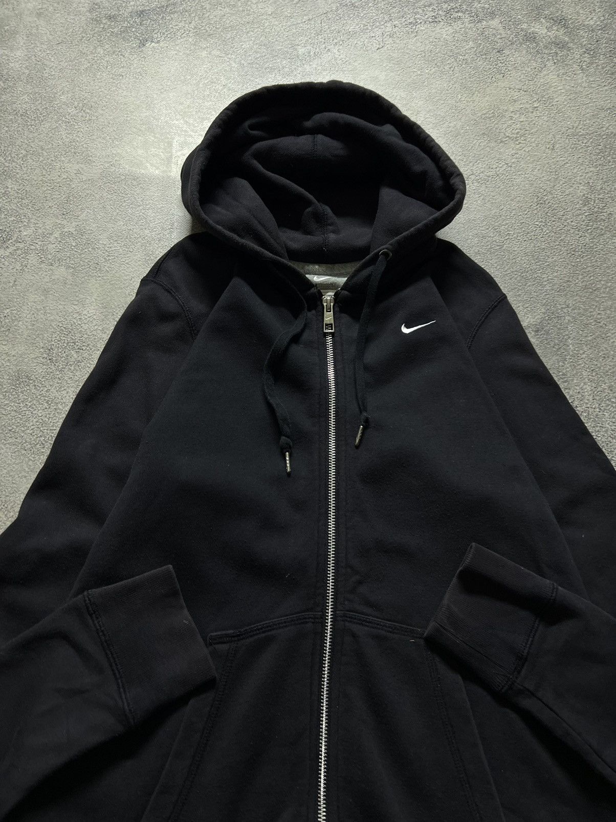 Vintage Y2k Nike 🖤 Faded Mini Swoosh Zip Hoodie 00’s