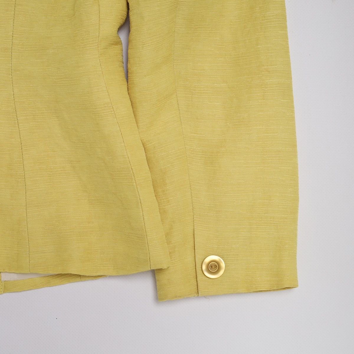 Kenzo Paris Vintage Yellow Blazer Jacket Linen Silk Viscose