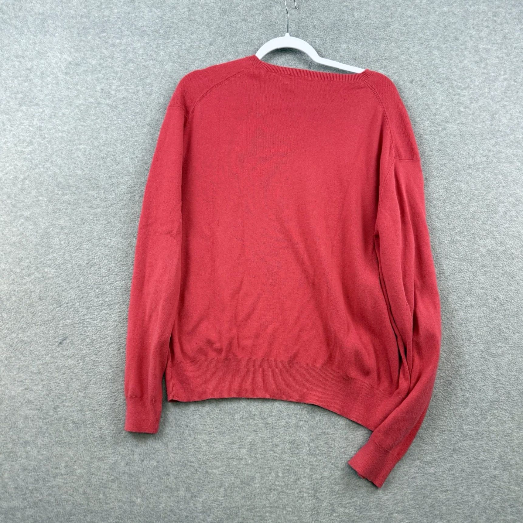Polo Ralph Lauren Polo Ralph Lauren Mens Sweater L V-Neck Pima Cotton Pink Embroidered Logo City Preppy Modern Casual Pullover Knit All Seasons Size US L / EU 52-54 / 3 - 7 Thumbnail