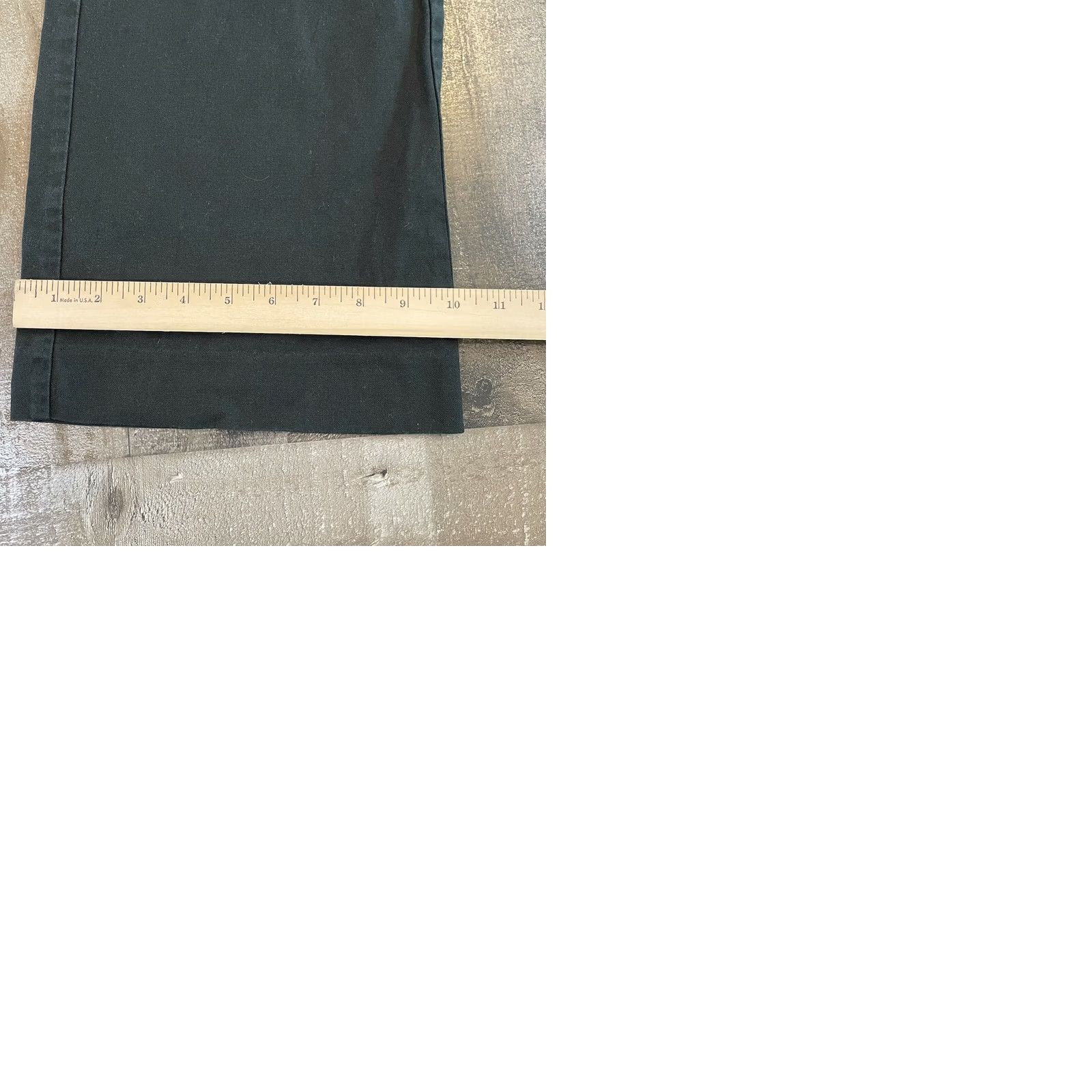 George George Pants Womens 10 Black Hi Rise Chino Wide Leg Stretch Flat Front Casual Size 32" / US 10 / IT 46 - 9 Thumbnail