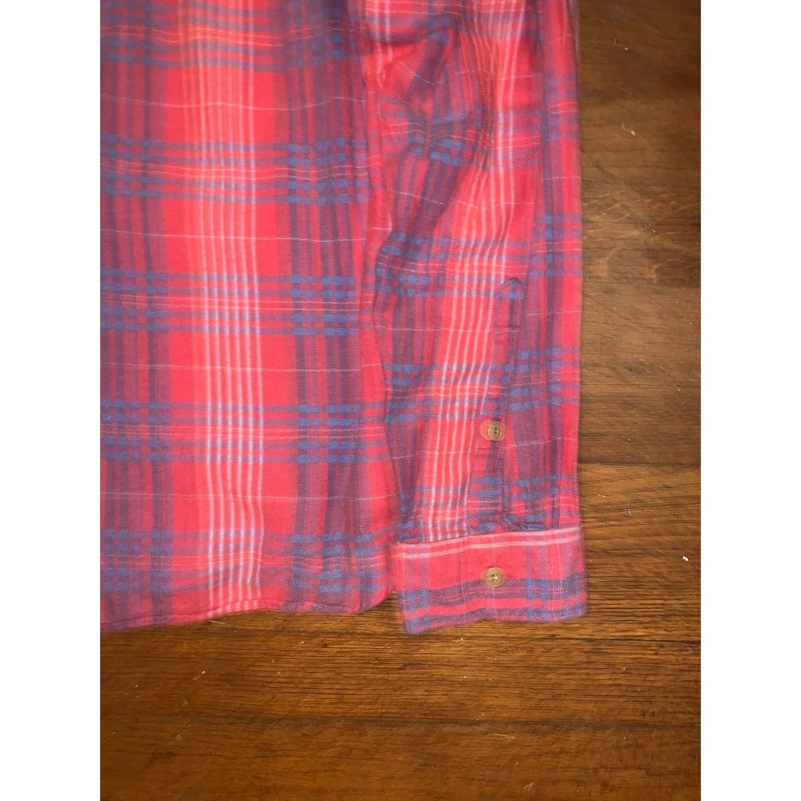 J.Crew J.Crew Red Flannel Shirt Blue Stripe XL Slim Fit Size US XL / EU 56 / 4 - 8 Thumbnail