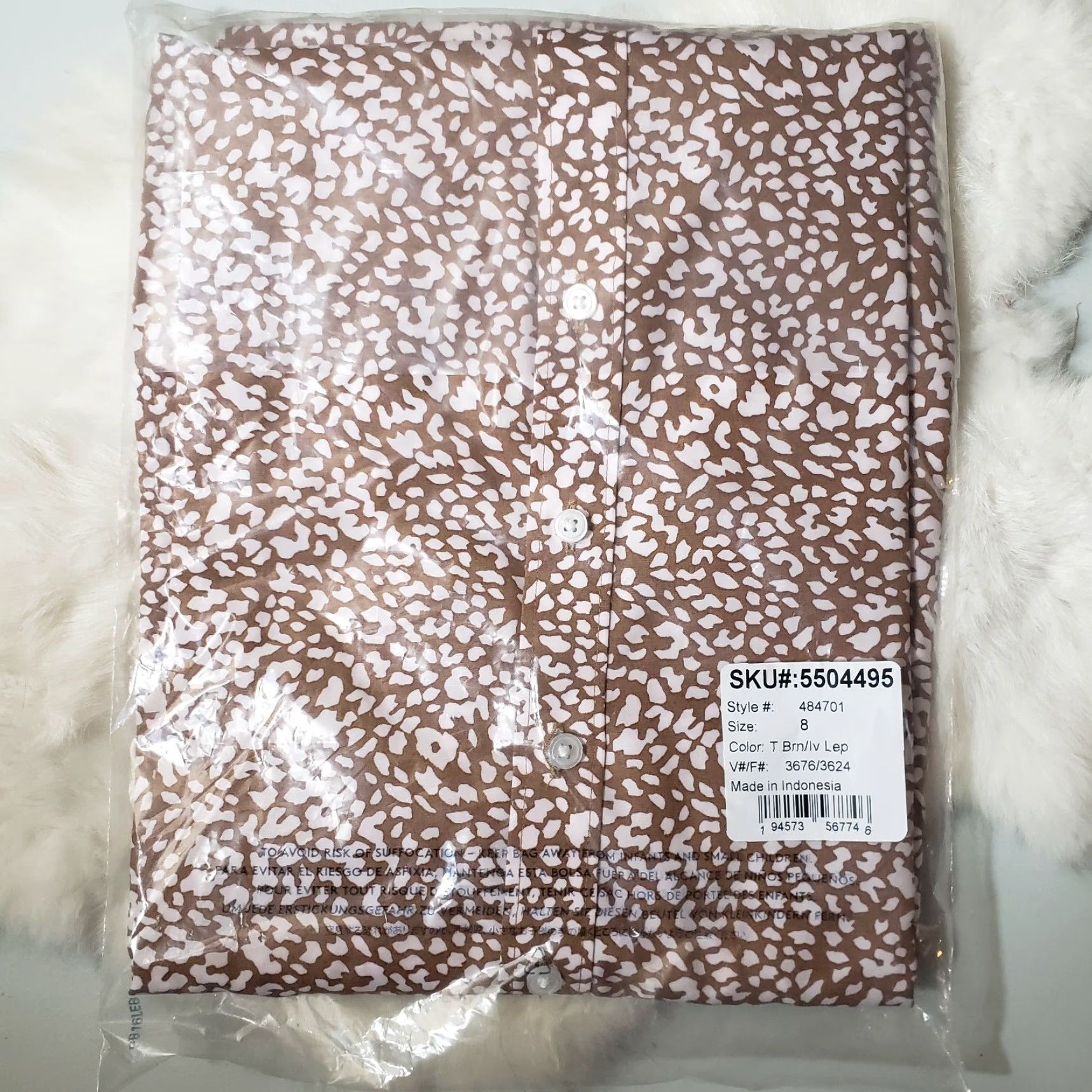 Lands' End VINTAGE Lands' End Petite No Iron Supima Cotton Long Sleeve Shirt-Size 14P BeIGe Leopard Button-Up Women 14P Wool? Size XL / US 12-14 / IT 48-50 - 4 Thumbnail