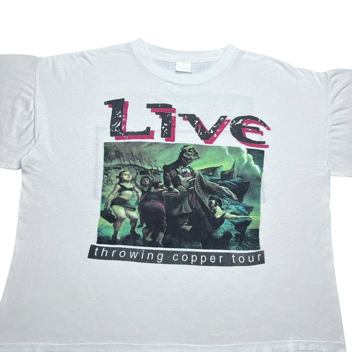 Band Tees Vintage 1995 Live Throwing Copper Tour Band Graphic T-Shirt Size US XL / EU 56 / 4 - 5 Thumbnail
