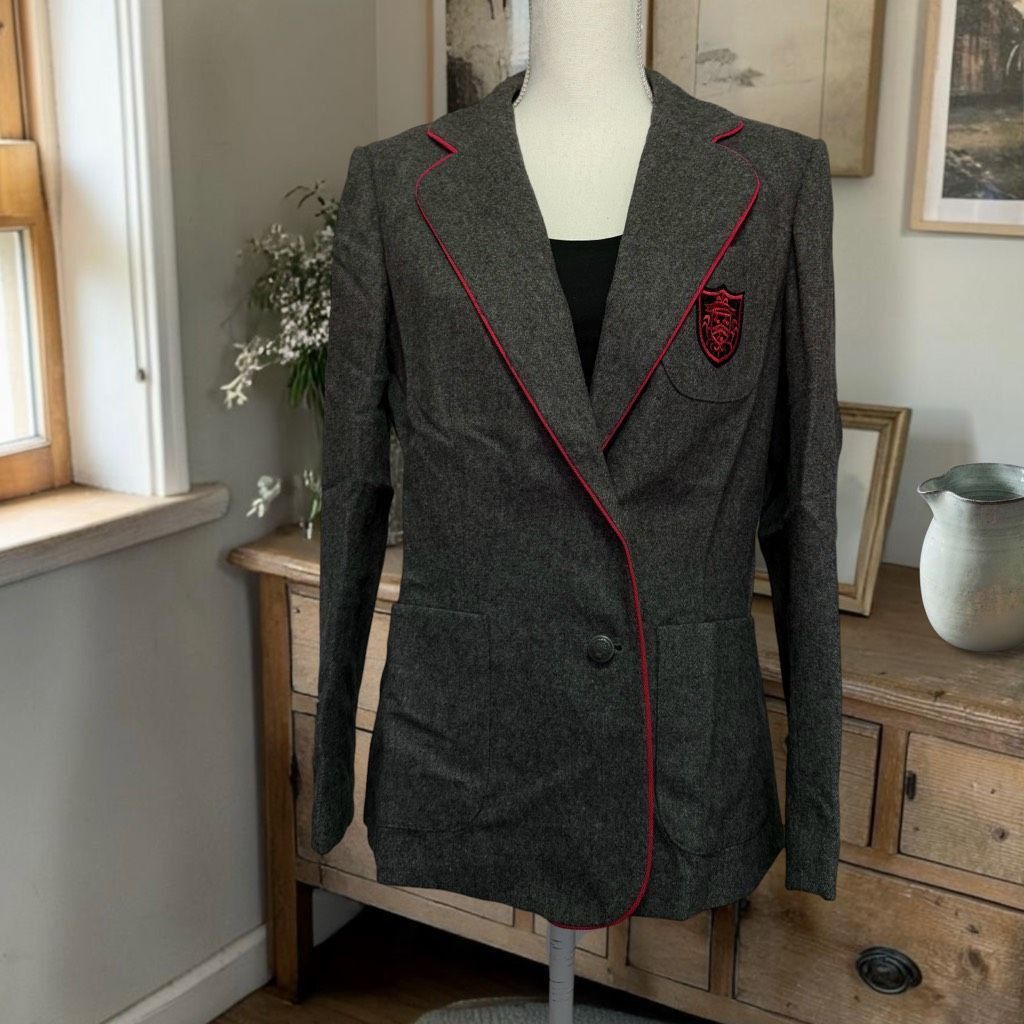 Other Vintage 70’s Gray Crested Wool Blazer Sz M Preppycore Size M / US 6-8 / IT 42-44 - 2 Thumbnail