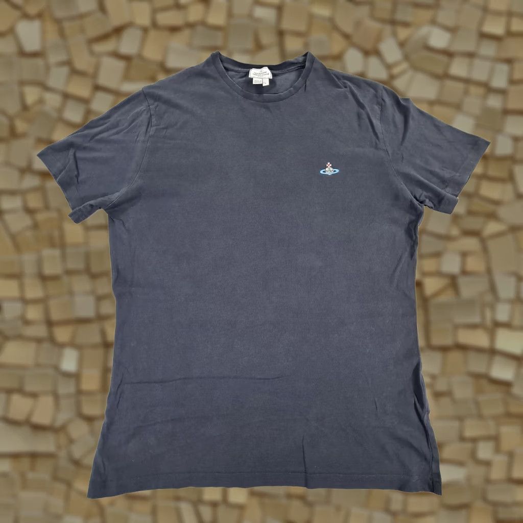 Vivienne Westwood Vivienne Westwood Mens T Shirt Navy Blue Large Cotton Logo Short Sleeve Crew Neck” Size US L / EU 52-54 / 3 - 1 Thumbnail