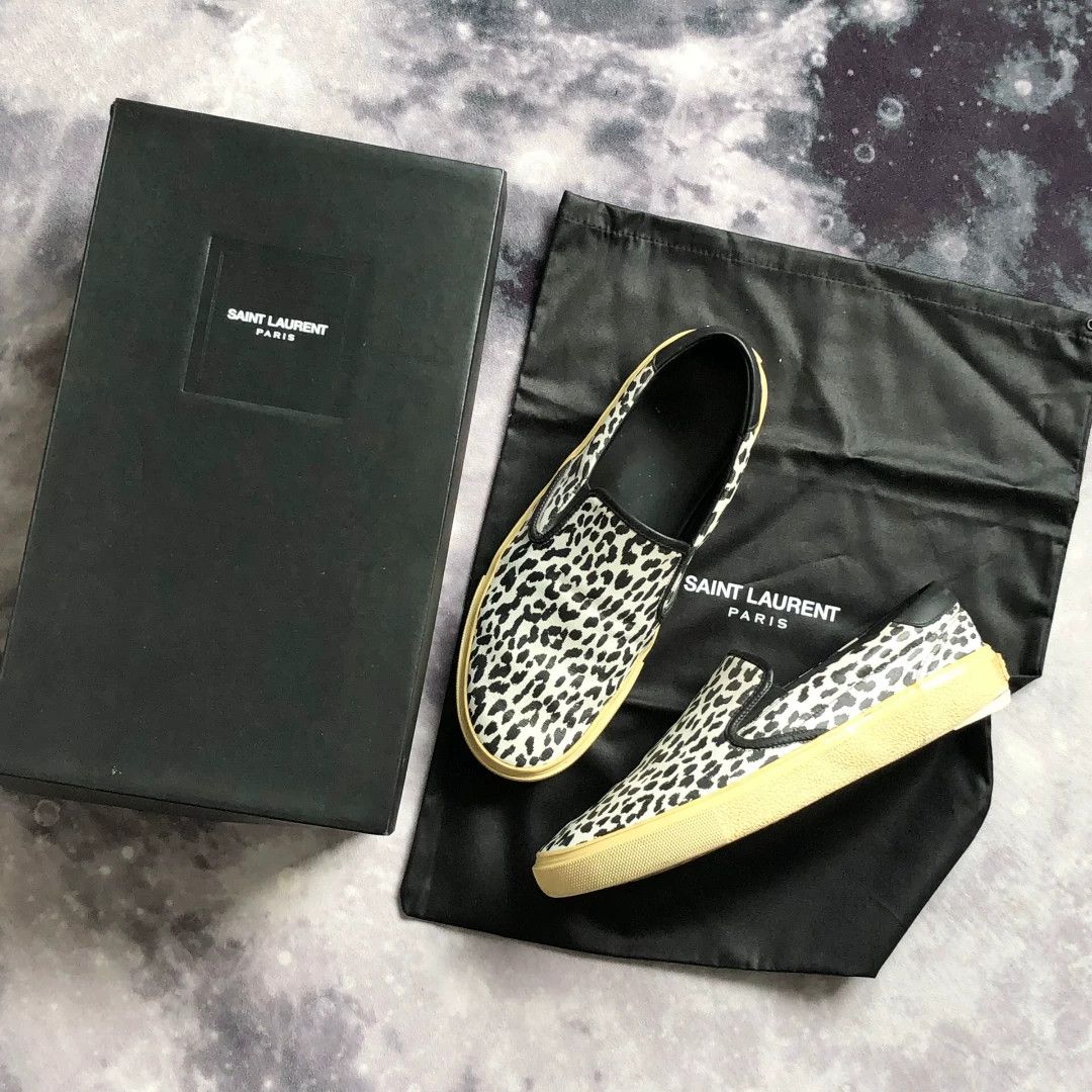 Saint Laurent Paris Saint Laurent Babycat White Leopard Slip On Size US 10 / EU 43 - 1 Thumbnail