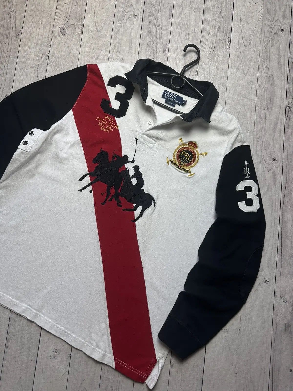 Polo Ralph Lauren Vintage rugby shirt Polo Ralph Lauren big central logo rare Size US L / EU 52-54 / 3 - 2 Thumbnail