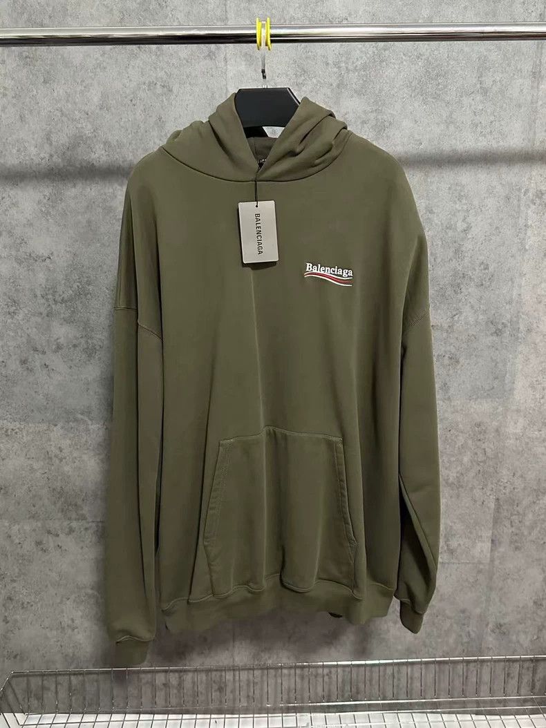 Balenciaga Balenciaga Military Green Coca-Cola Embroidered Logo Hoode Size US XS / EU 42 / 0 - 1 Thumbnail