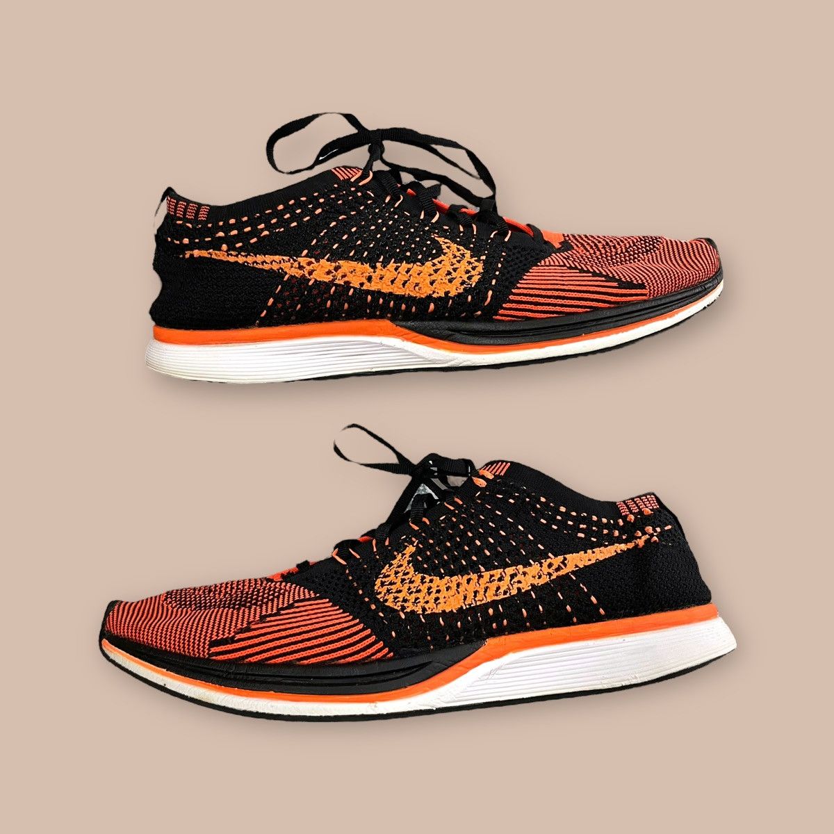 Nike Nike Flyknit Racer "Black Laser Crimson" Size US 10 / EU 43 - 8 Thumbnail