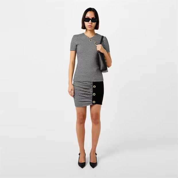 Balmain o1g2r1mq0924 Mini Skirts in Noir & Blanc Size 25" / US 0 / IT 36 - 6 Thumbnail