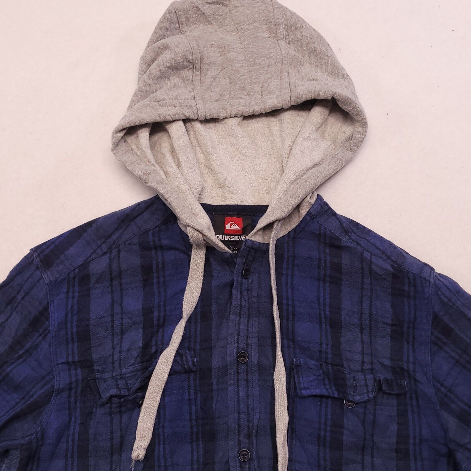 Quiksilver Quicksilver Casual Button Up Hoodie Mens Size S Blue Plaid Size US S / EU 44-46 / 1 - 1 Thumbnail