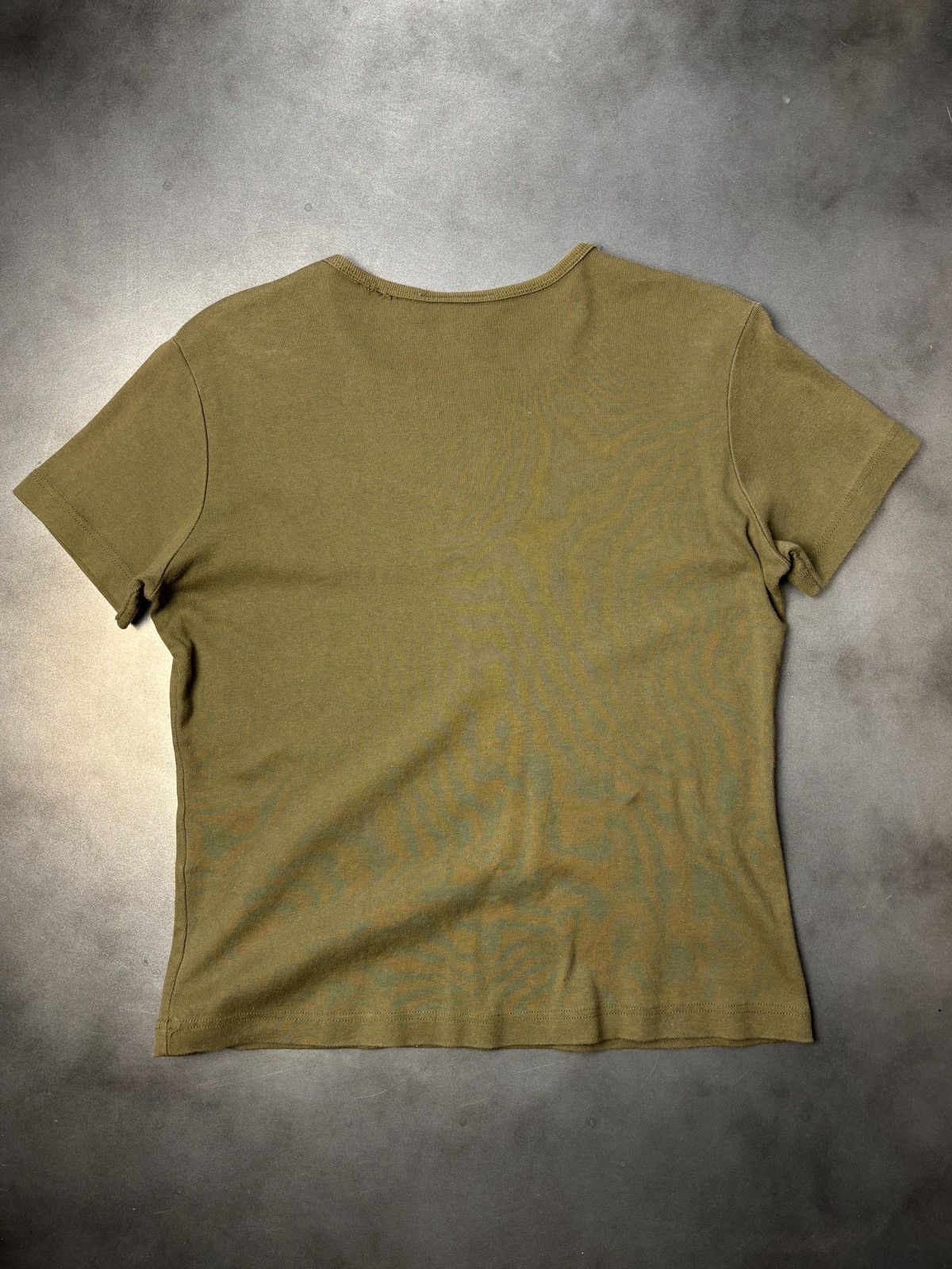 Vintage Y2K 2000s Vintage Tee Drab Olive Green Stretch Jil Sander Size L / US 10 / IT 46 - 7 Thumbnail