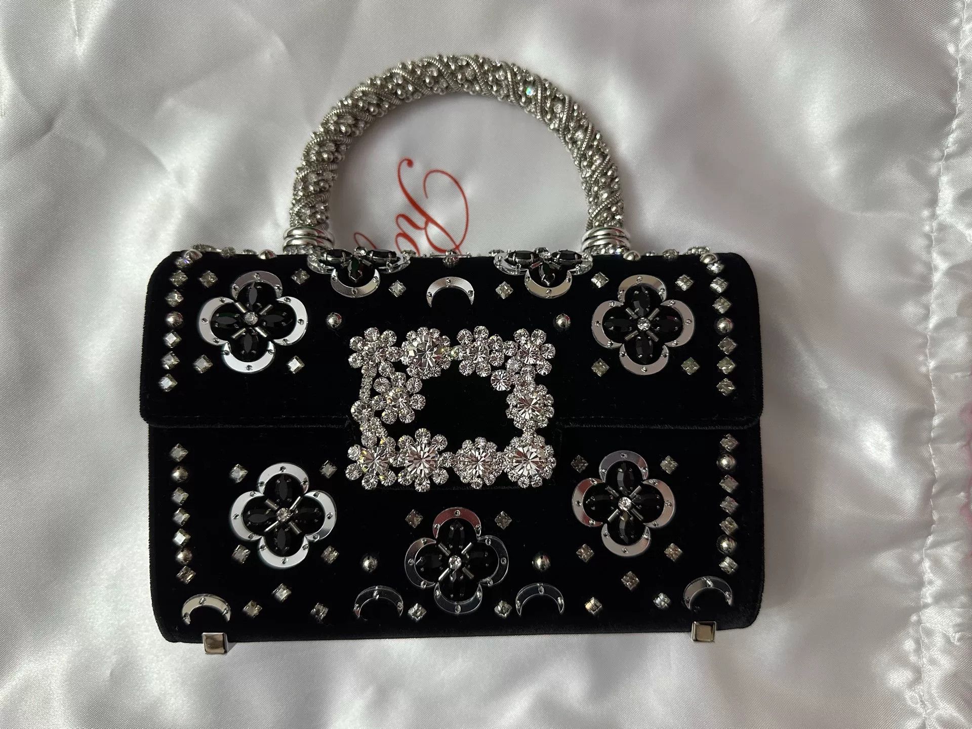 Roger Vivier Roger Vivier 2024 Embellished Velvet Handbag Size ONE SIZE - 1 Thumbnail