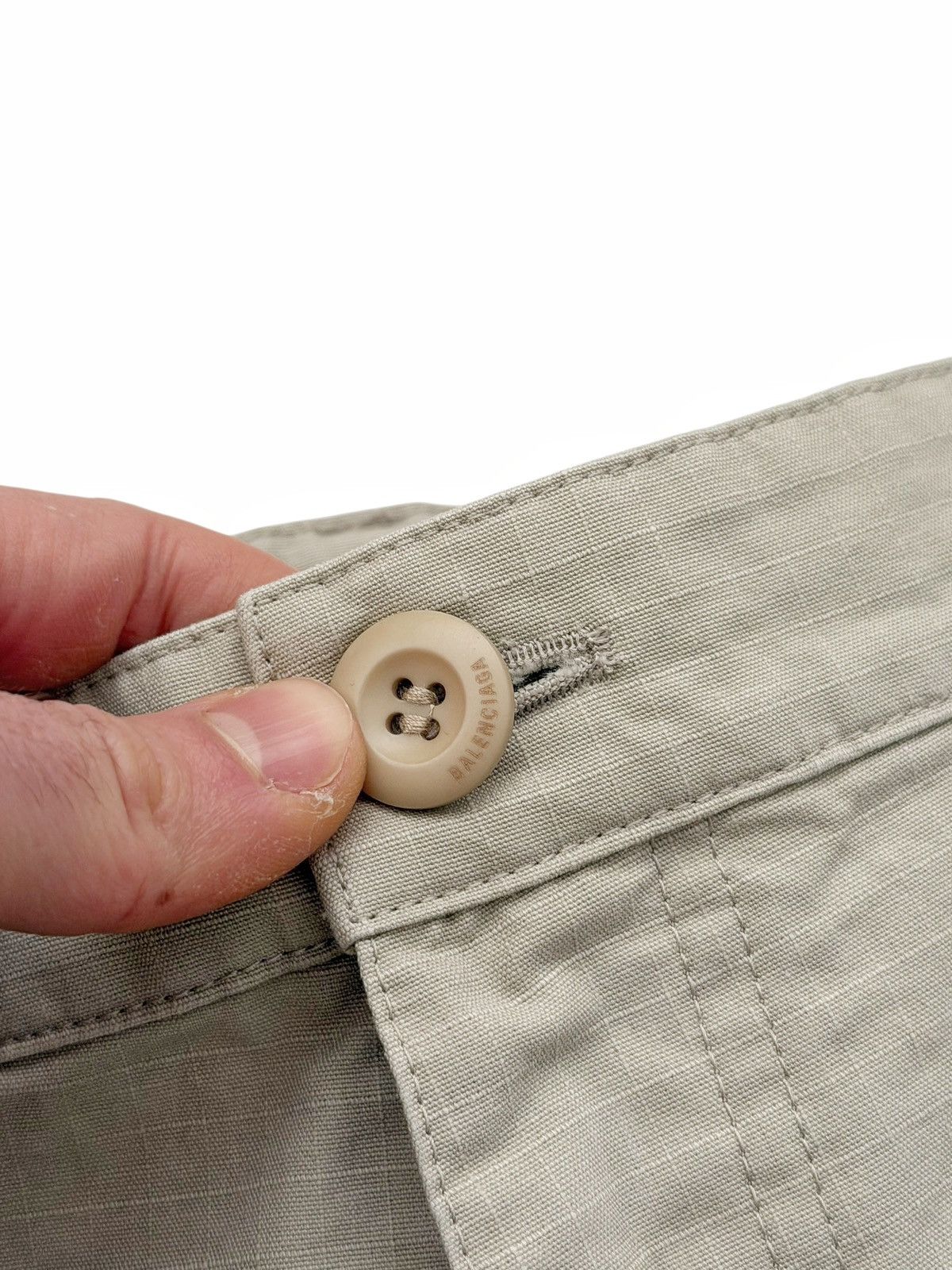 Balenciaga S Ripstop Khaki Cargo Flare Pants Size US 34 / EU 50 - 8 Thumbnail