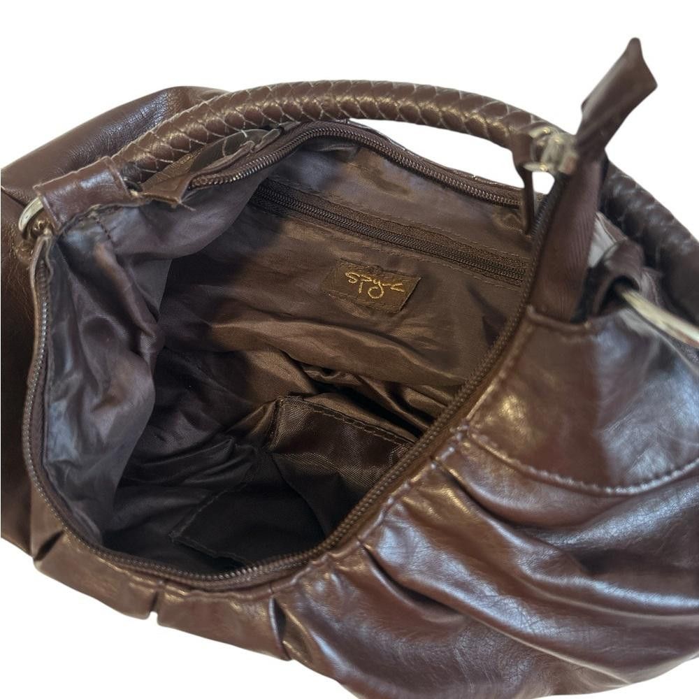 Designer Stylish Brown Leather Handbag - Chic Design Size ONE SIZE - 2 Thumbnail