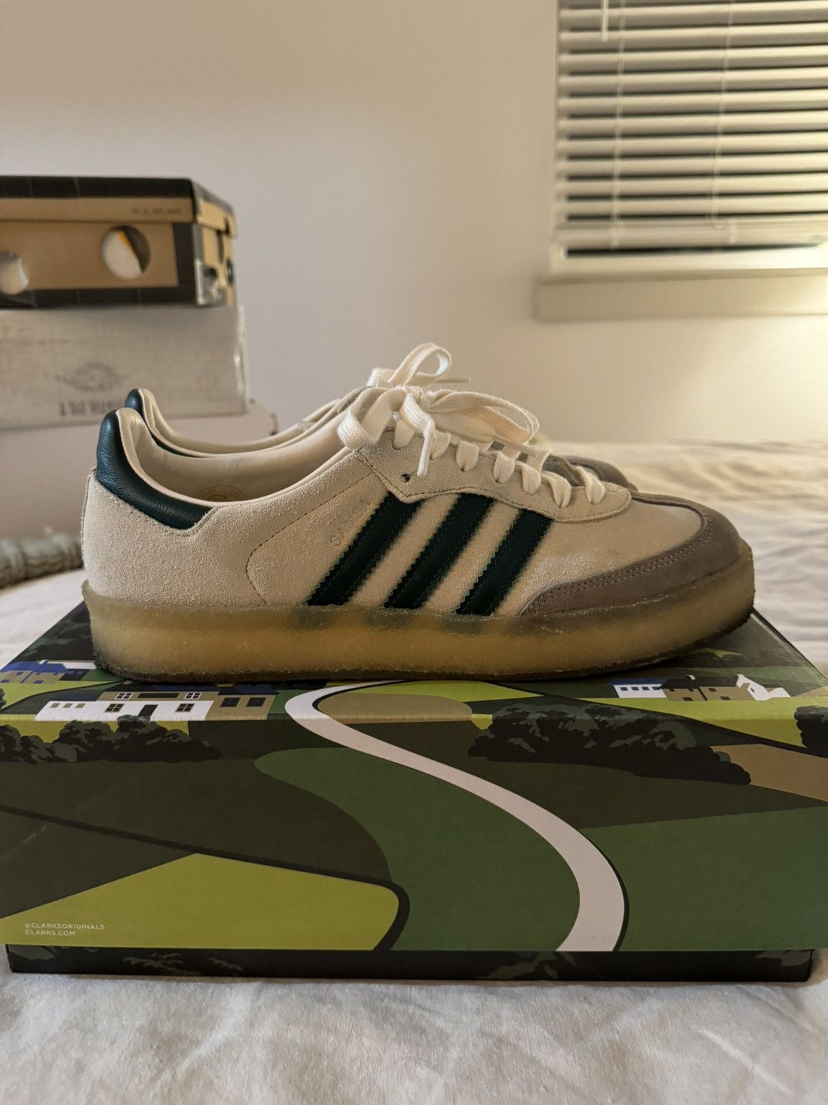 Adidas × Clarks × Ronnie Fieg Adidas Ronnie Fieg x Clarks x 8th Street Samba ‘Chalk White’ Size US 9.5 / EU 42-43 - 4 Thumbnail