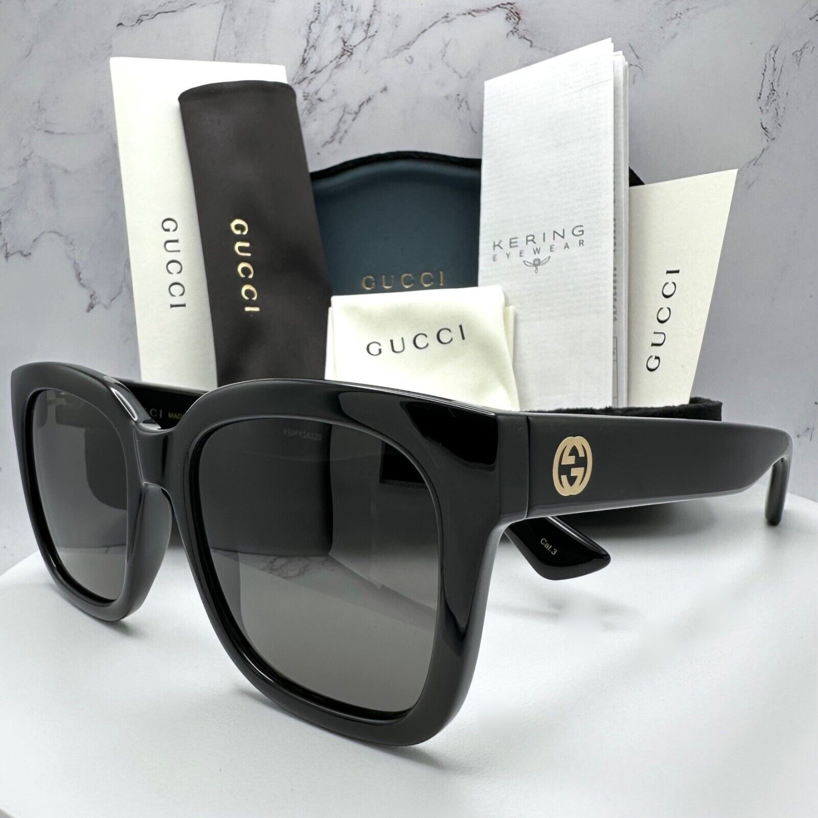 Gucci New Gucci Sunglasses Black Square Size ONE SIZE - 13 Thumbnail