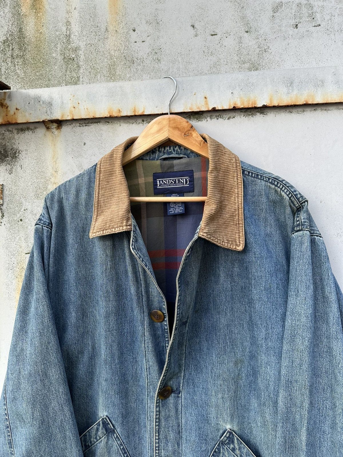 Vintage 👹Vintage Land’s End Chore Denim Jacket Size US XL / EU 56 / 4 - 8 Thumbnail