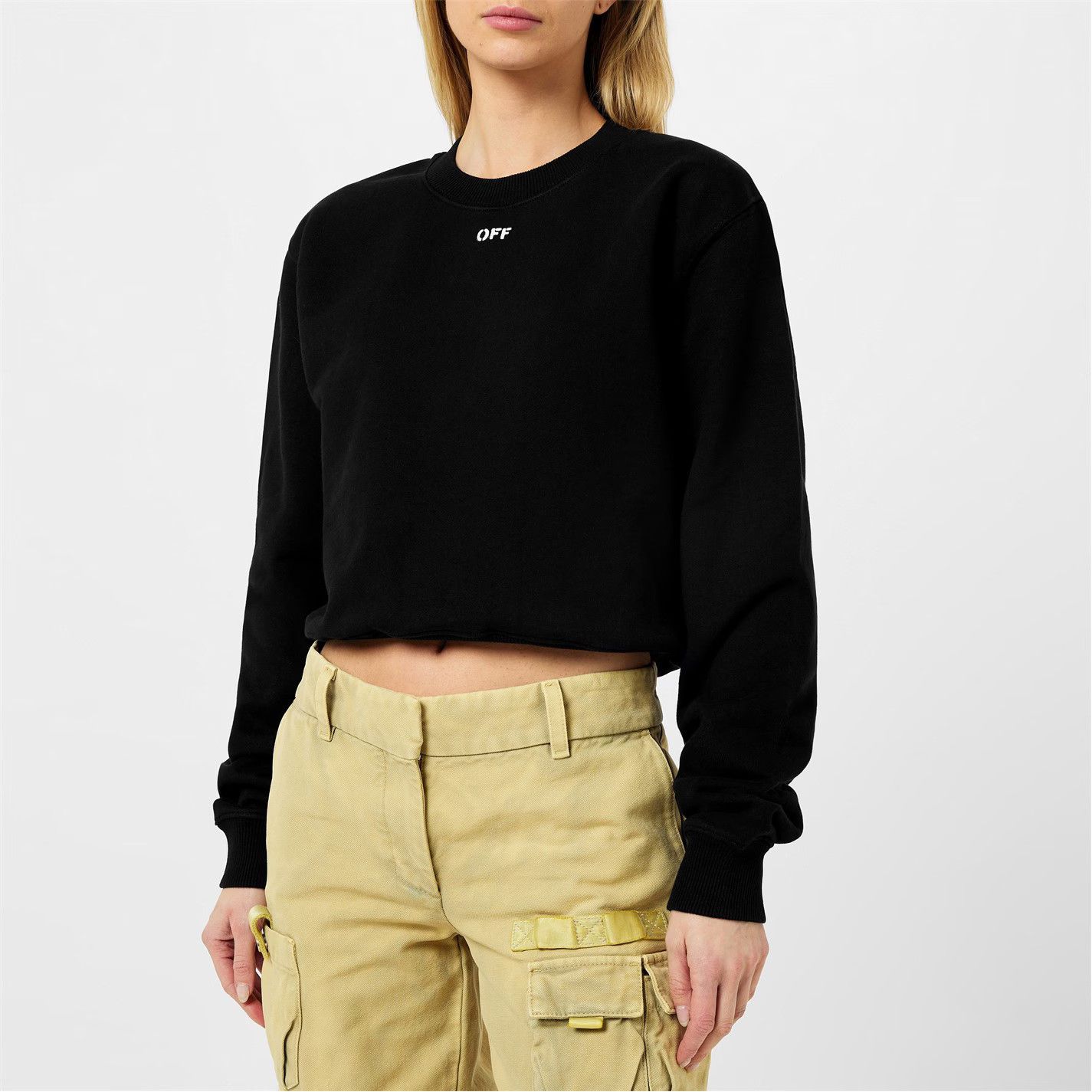Off-White o1g2r1mq1224 Stamp Sweatshirt in Black Size S / US 4 / IT 40 - 4 Thumbnail