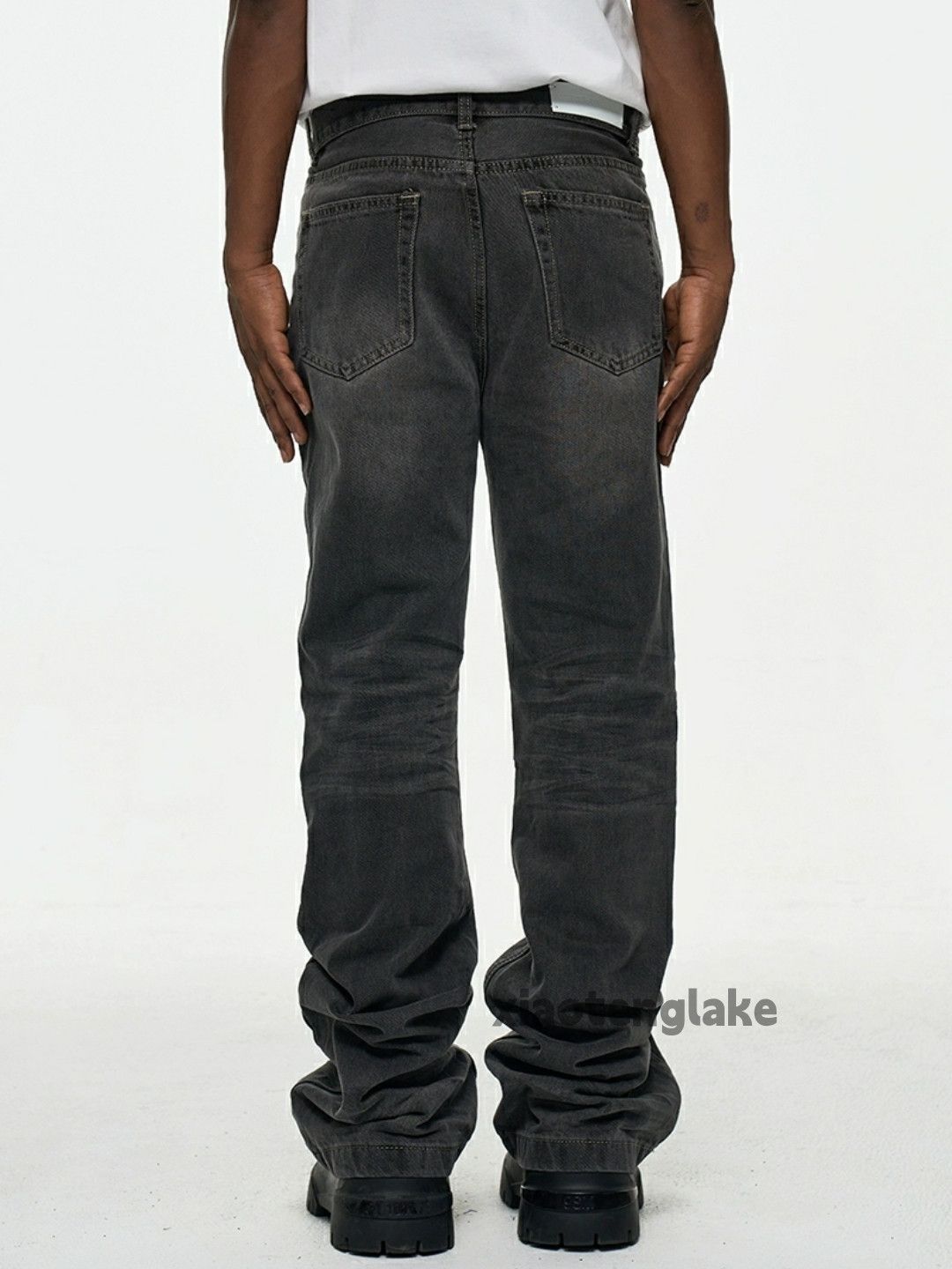 Jean × Vintage washed faded cleanfit yuppie damaged flared jeans Size US 34 / EU 50 - 2 Thumbnail