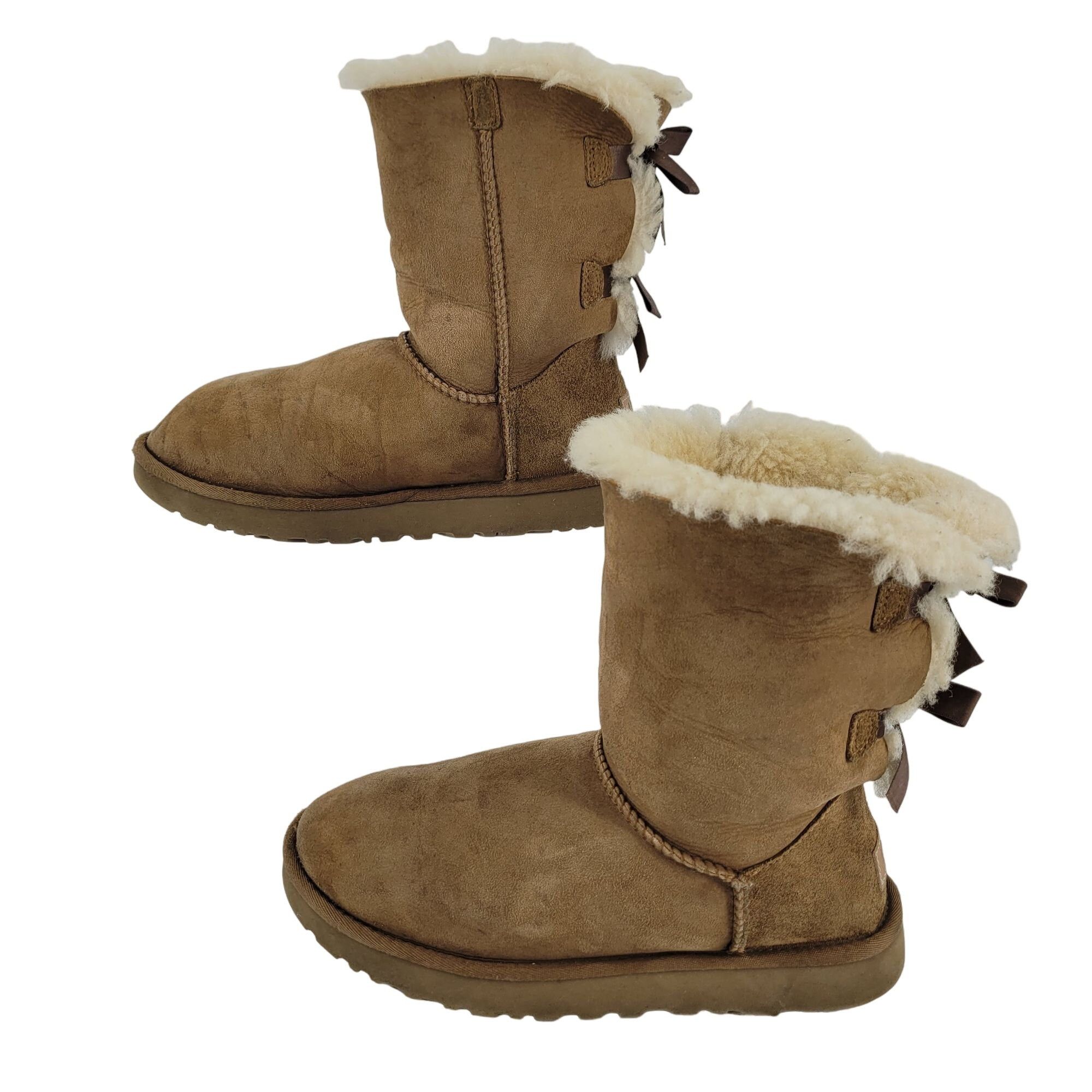 Other UGG Australia Bailey Bow II Leather Boots 8 Chestnut Shearli Size US 8 / IT 38 - 4 Thumbnail