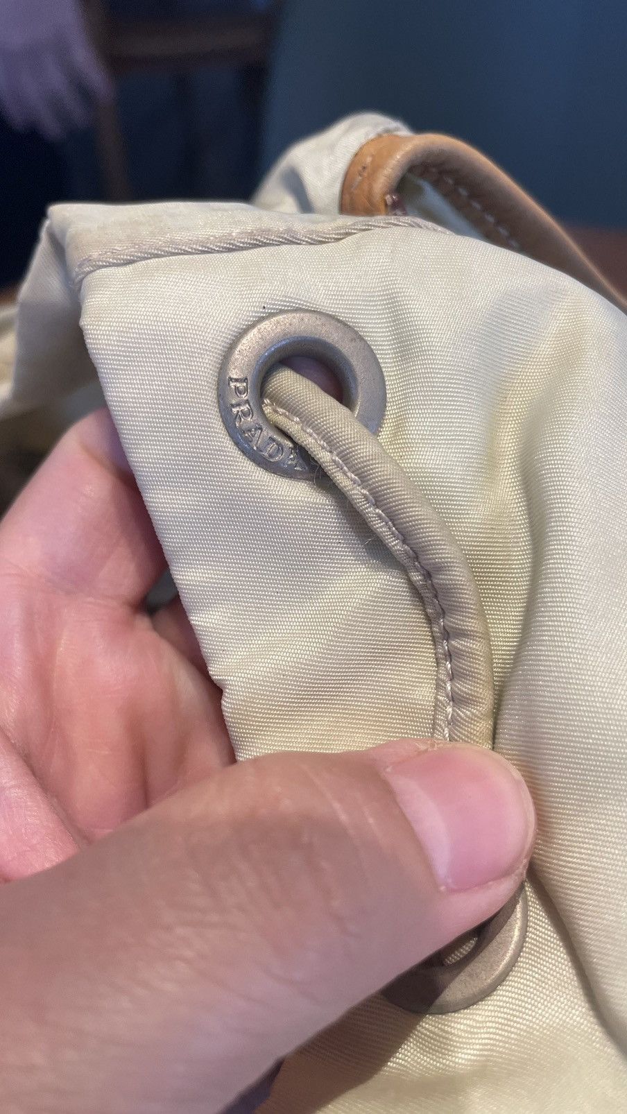 Prada × Vintage Prada Sport Cream Ivory Brown Nylon Leather Size ONE SIZE - 9 Thumbnail