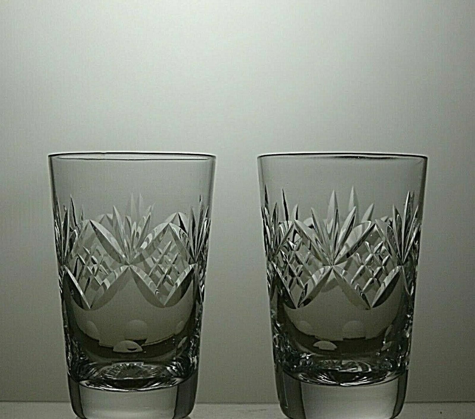 The Unbranded Brand Lead Crystal Cut Glass Set Of 2 Flat Tumblers 3 3/4" Size ONE SIZE - 3 Thumbnail